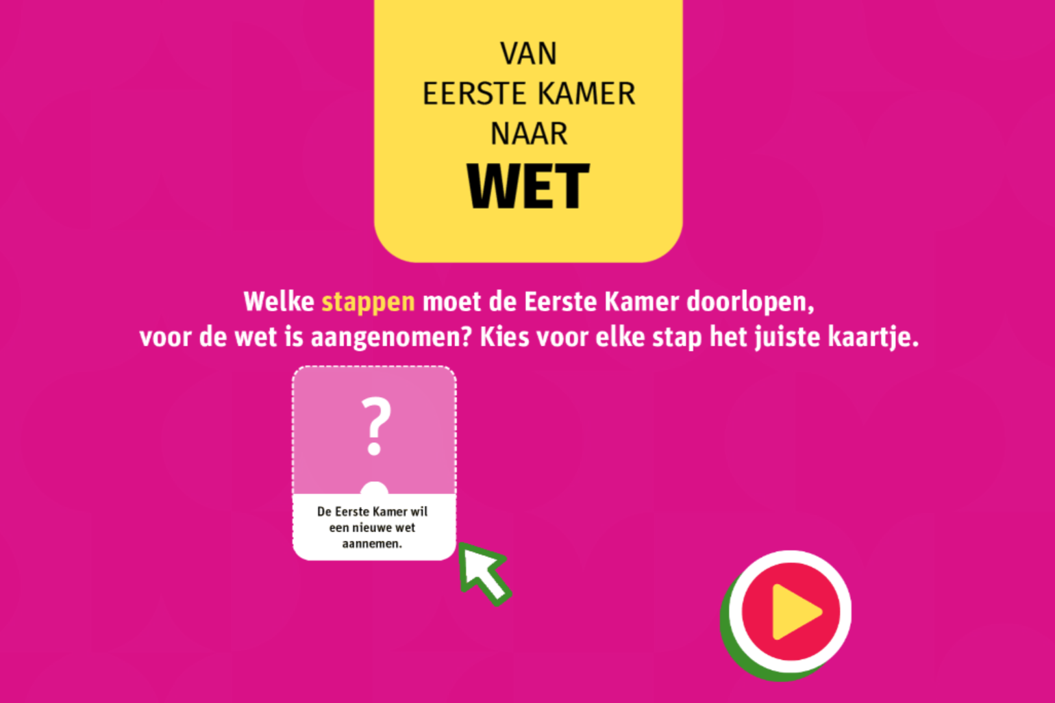 Van probleem naar oplossing Eerste Kamer (tool)