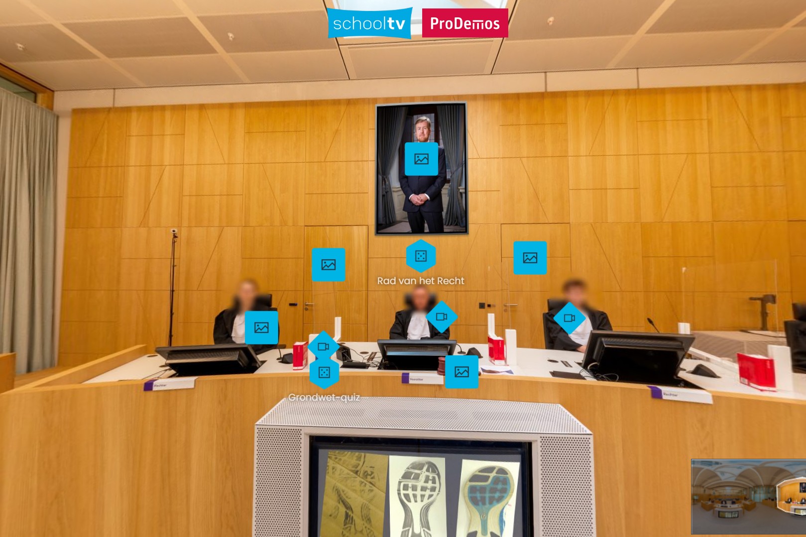 Kijk rond in de rechtbank